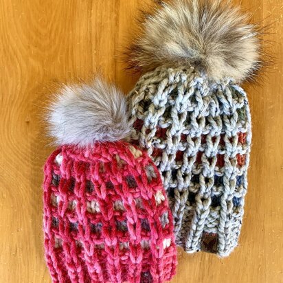 Alpine Huts Beanie - slip-stitch colorwork hat