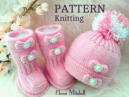 Knitting Baby Booties Baby Beanie Lovely Baby Set