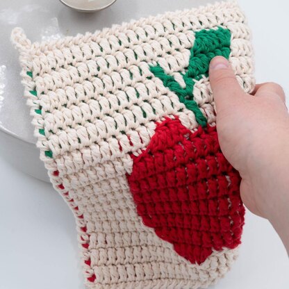 Apple Mosaic Crochet Dishcloth
