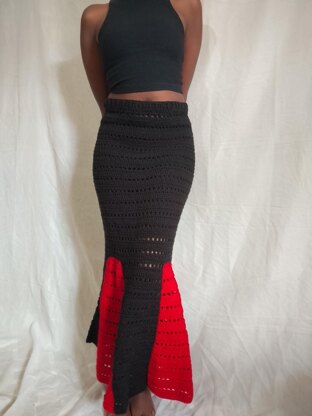 Regal Midi Length Mesh Skirt