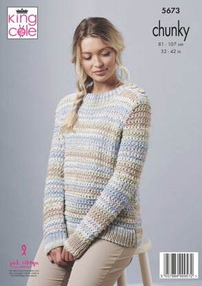 Sweater and Cardigan Knitted in King Cole Drifter Chunky - 5673 - Downloadable PDF