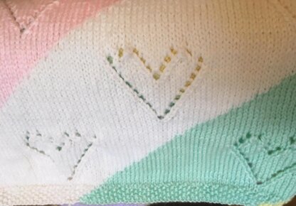 Diagonal Lace Hearts Baby Blanket