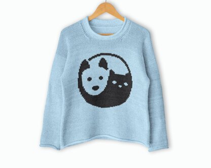 Womens knit sweater Cat Dog Yin Yang Knitting Pattern