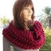 Chunky Crochet Circle Scarf Raspberry