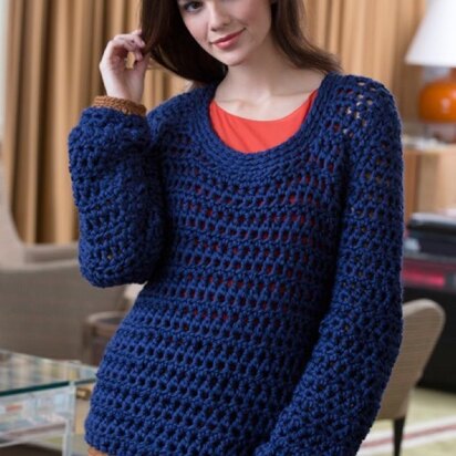 Summer Night Sweater in Red Heart Soft Solids - LW4111