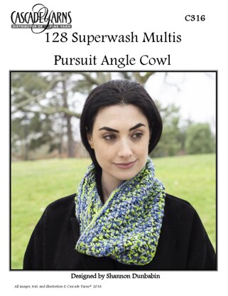 Pursuit Angle Cowl in Cascade 128 Superwash - C316 - Downloadable PDF