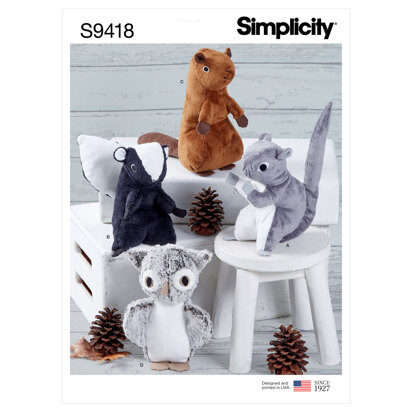Simplicity Stuffed Animals S9418 - Sewing Pattern