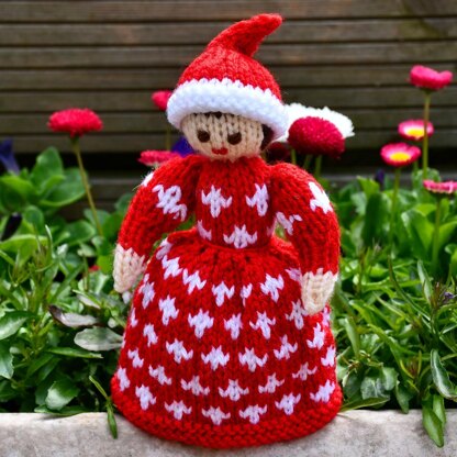 Anneke - Christmas Elf Folk Doll Knitting Pattern.