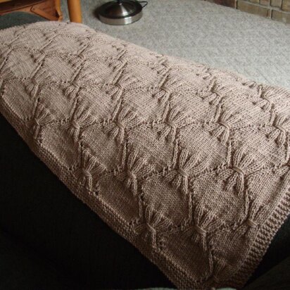 Smocked Diamond Blanket/Throw - knitting pattern