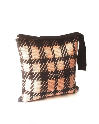 Plaid Printed Tapestry Crochet Bag