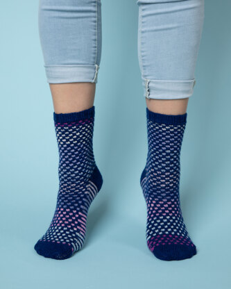 Spotty Socks - Free Knitting Pattern For Women in Paintbox Yarns Socks