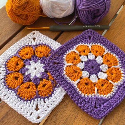 African flower granny square