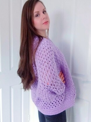 Crochet Lilac Hexagon Cardigan Pattern