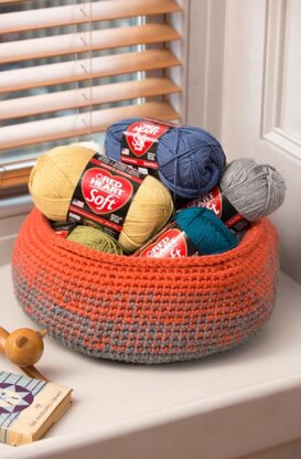 Glowing Embers Basket in Red Heart Super Saver Economy Solids - LW4265