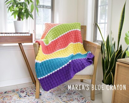 Cross Hatched Shells Crochet Blanket