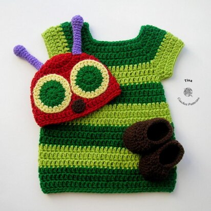 Hungry Caterpillar Hat, Dress and Shoes Outfit