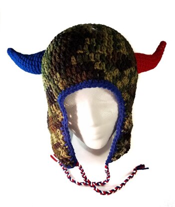 Horned Football Earflap Hat