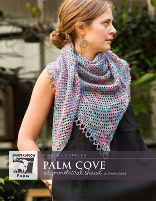 Palm Cove Asymmetrical Shawl in Juniper Moon Findley Dappled - J32-01 - Downloadable PDF