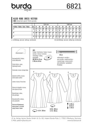 Burda Dresses Sewing Pattern B6821 - Paper Pattern, Size 8-20