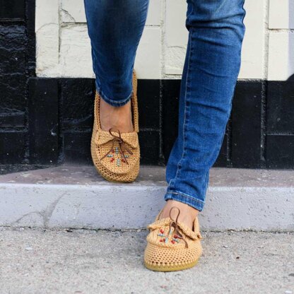 Crochet Moccasins with Flip Flop Soles