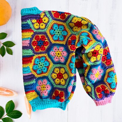 某メーカー by pattern Crochet Sweater Flower African Izzy I You Knit シャツ/ブラウス(半袖/袖なし)