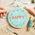 Wool Couture I Am Happy Embroidery Kit