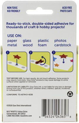 Glue Dots .5" Craft Dot Roll - 200 Clear Dots
