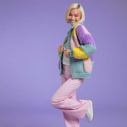 Paintbox Yarns Playful Patchwork Cardigan PDF (Free)