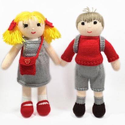 Jenny and Bobby knitted dolls 19049