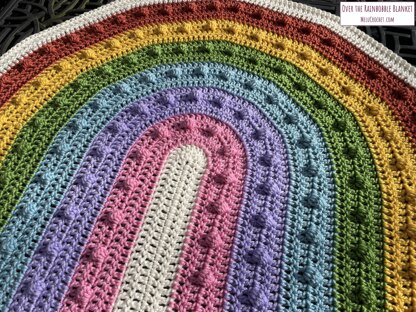 Over the Rainbobble Blanket pattern by Melu Crochet