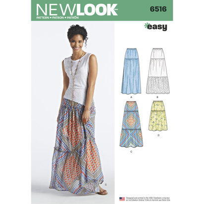New Look 6516 Women’s  Skirts With Length and Fabric Variations 6516 - Paper Pattern, Size A (6-8-10-12-14-16-18)