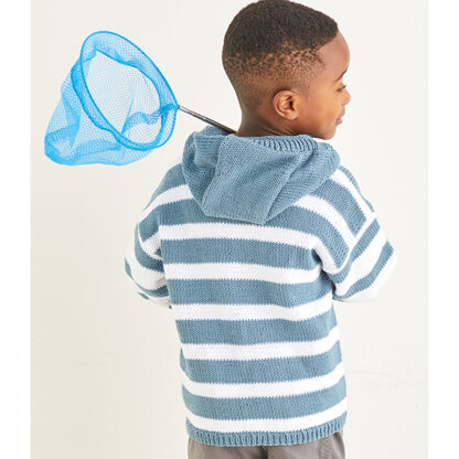 Sirdar 2577 Deck Chair Striped Hoodie in Snuggly 100% Cotton PDF