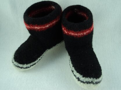 Kids Boot Slipper Felted Knit Pattern