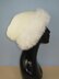 Faux Fun Fur Trim Garter Stitch Slouch Hat