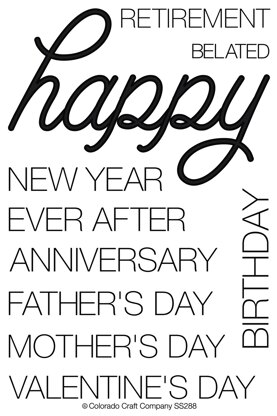 Colorado Craft Company Clear Stamps 4"X6" - Happy Occasions-Savvy Sentiments