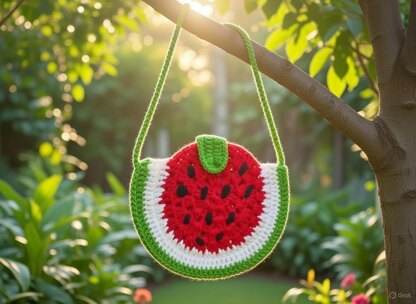 Watermelon Crochet Bag Pattern PDF + Video Tutorial