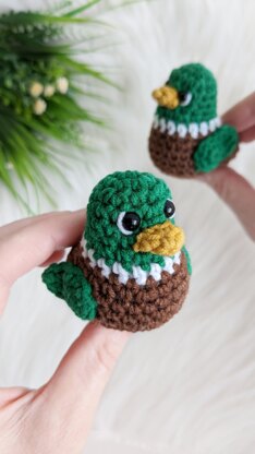 Crochet duck pattern, amigurumi mallard duck easy crochet pattern