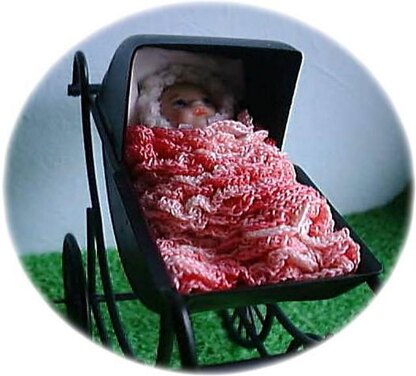 1:12th scale ruffled pram cover