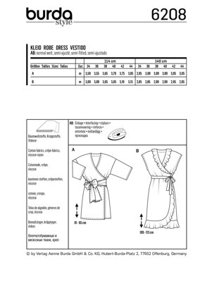 Burda Style Misses' Dress – Casual Fit – Hem Frills B6208 - Paper Pattern, Size 8-18