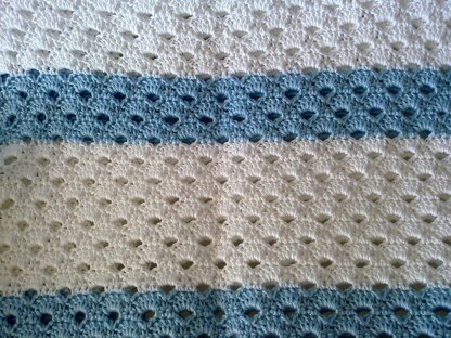 Baby Blanket White and Blue Rows