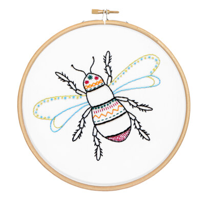 Hawthorn Handmade Bee Contemporary Printed Embroidery Kit