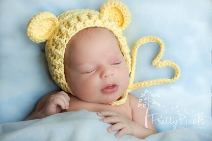 Ribbed Baby Bear Bonnet