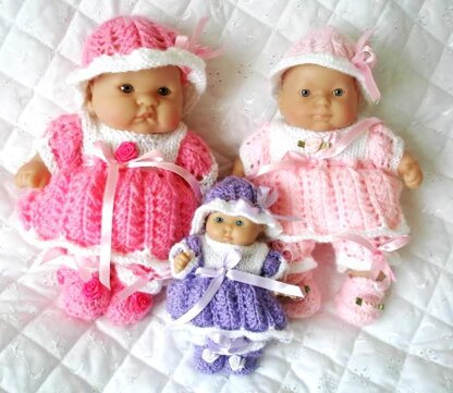 Berenguer Dolls clothes knitting pattern, Dress, Hat and Shoes