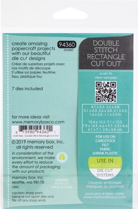 Memory Box Dies - Double Stitch Rectangle Cut Out