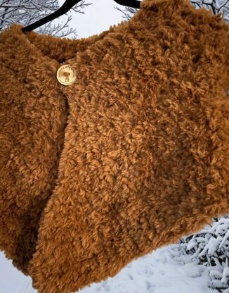 Faux Fur Crochet Shrug