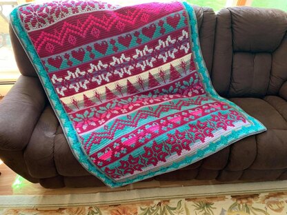 Winters Heart Mosaic Blanket