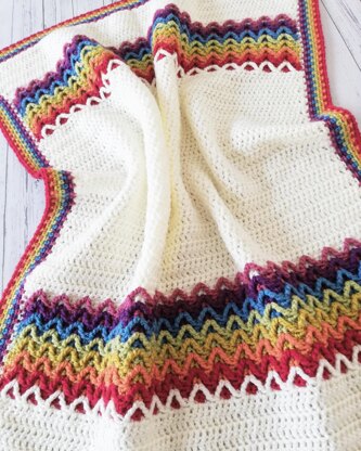 Rainbow  Waves Blanket