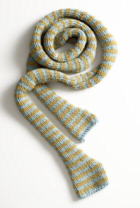 Jumbo Cotton Stripes Scarf in Lion Brand Cotton-Ease - 80907AD