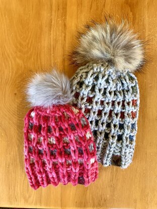 Alpine Huts Beanie - slip-stitch colorwork hat