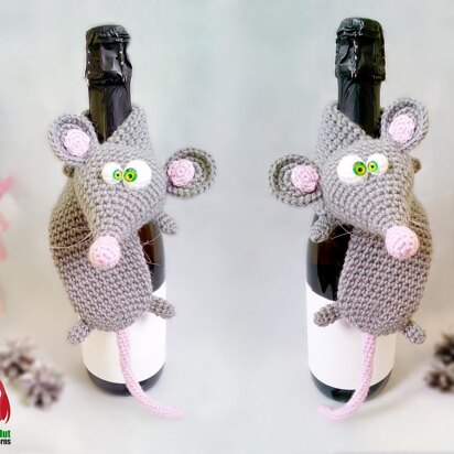 277 Mouse scarf for wine or champaing bottle